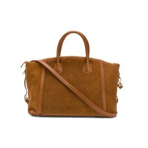 LA VIA Cuoio Made In Italy Suede Double Handle Tote